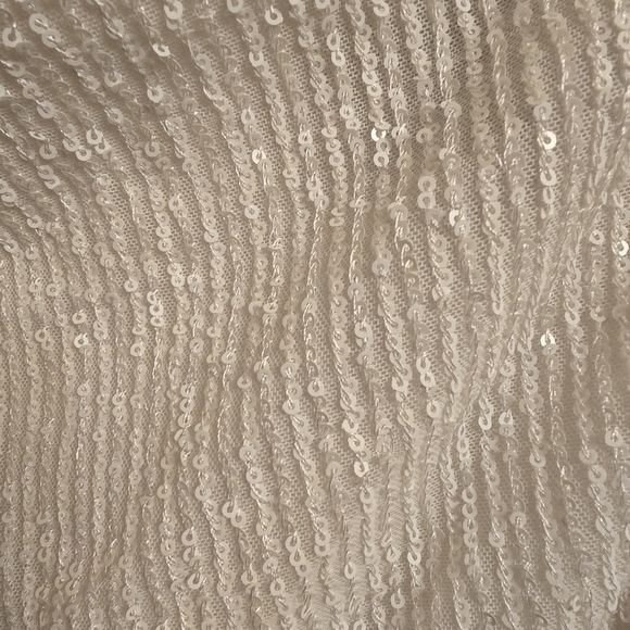 B Darlin One Shoulder White Sequin Dress - Picture 3 of 6